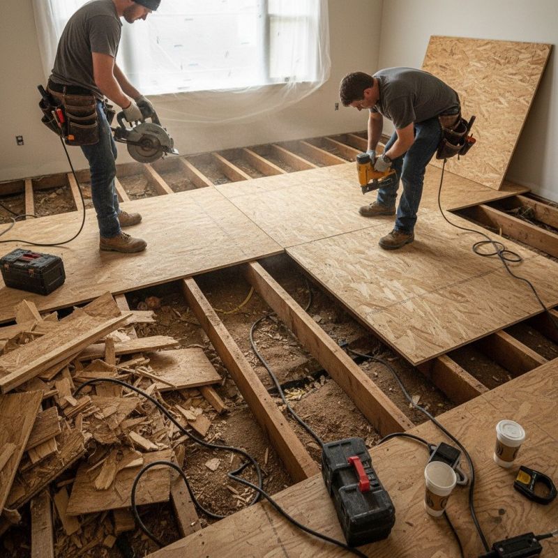 Local Subfloor Replacement pros at work