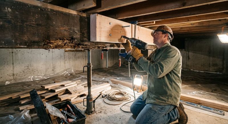 House Beam Repair in Wilmington, NC